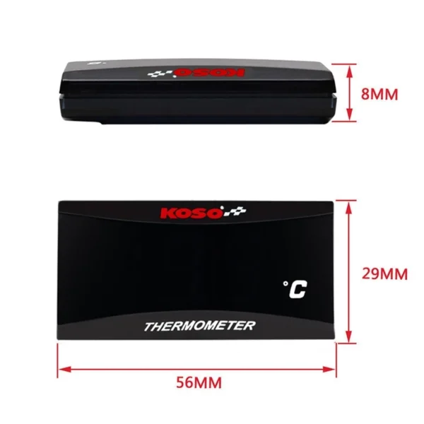 KOSO Motorcycle Water Temperature Gauge L5.6cm W2.9cm H0.8cm