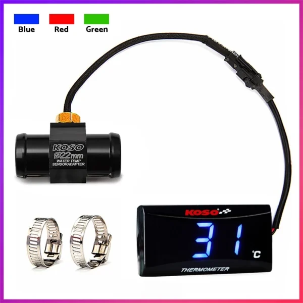 KOSO Motorcycle Water Temperature Gauge L5.6cm W2.9cm H0.8cm